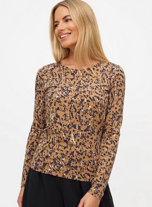 Brown Terrazzo Print Modal Top 12